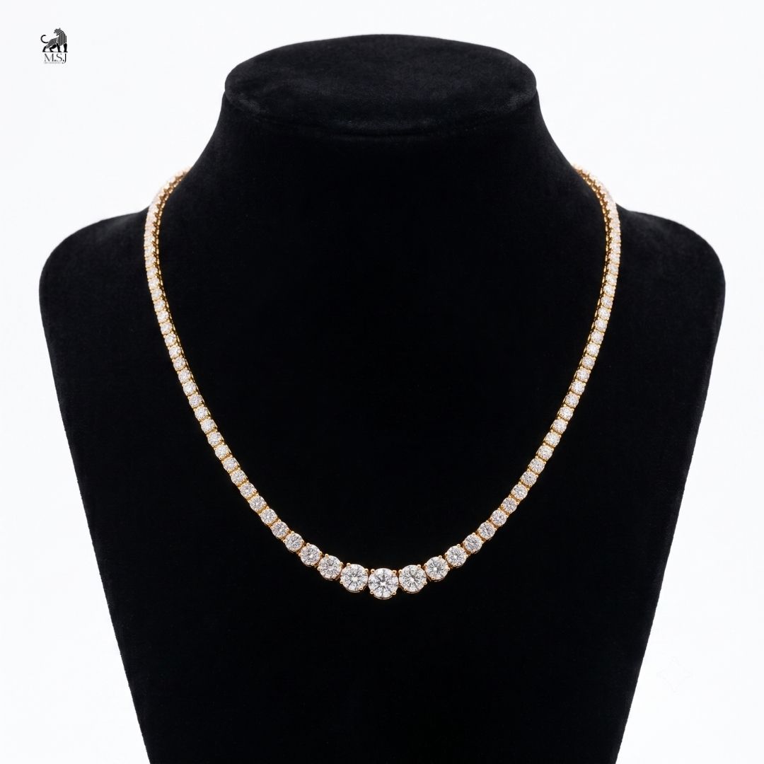 Aurelia Graduated Diamond Necklace in yellow gold