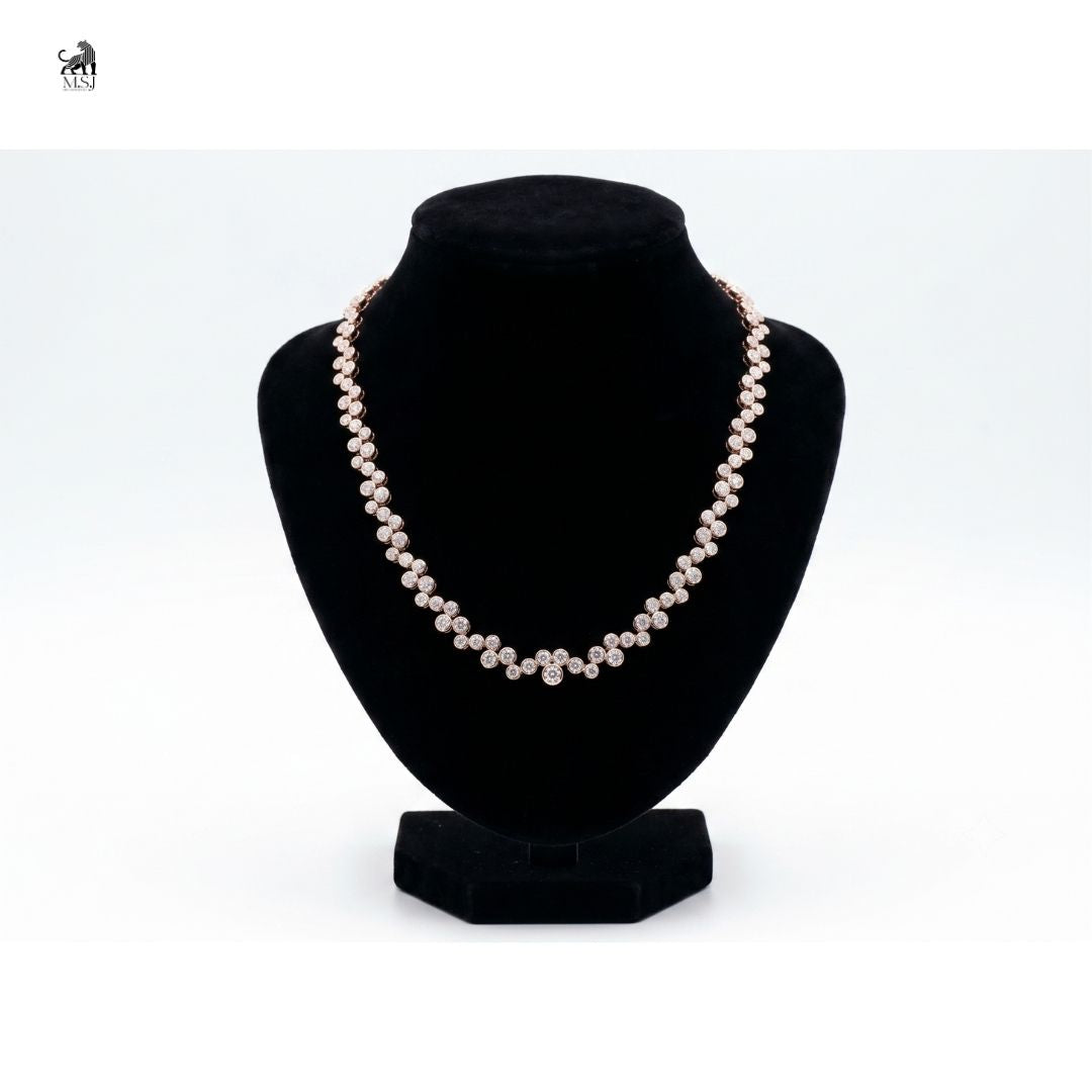 Elara Bloom Diamond Necklace in rose gold