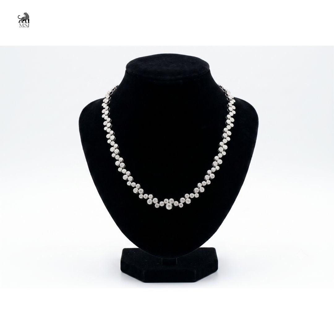 Elara Bloom Diamond Necklace in white gold