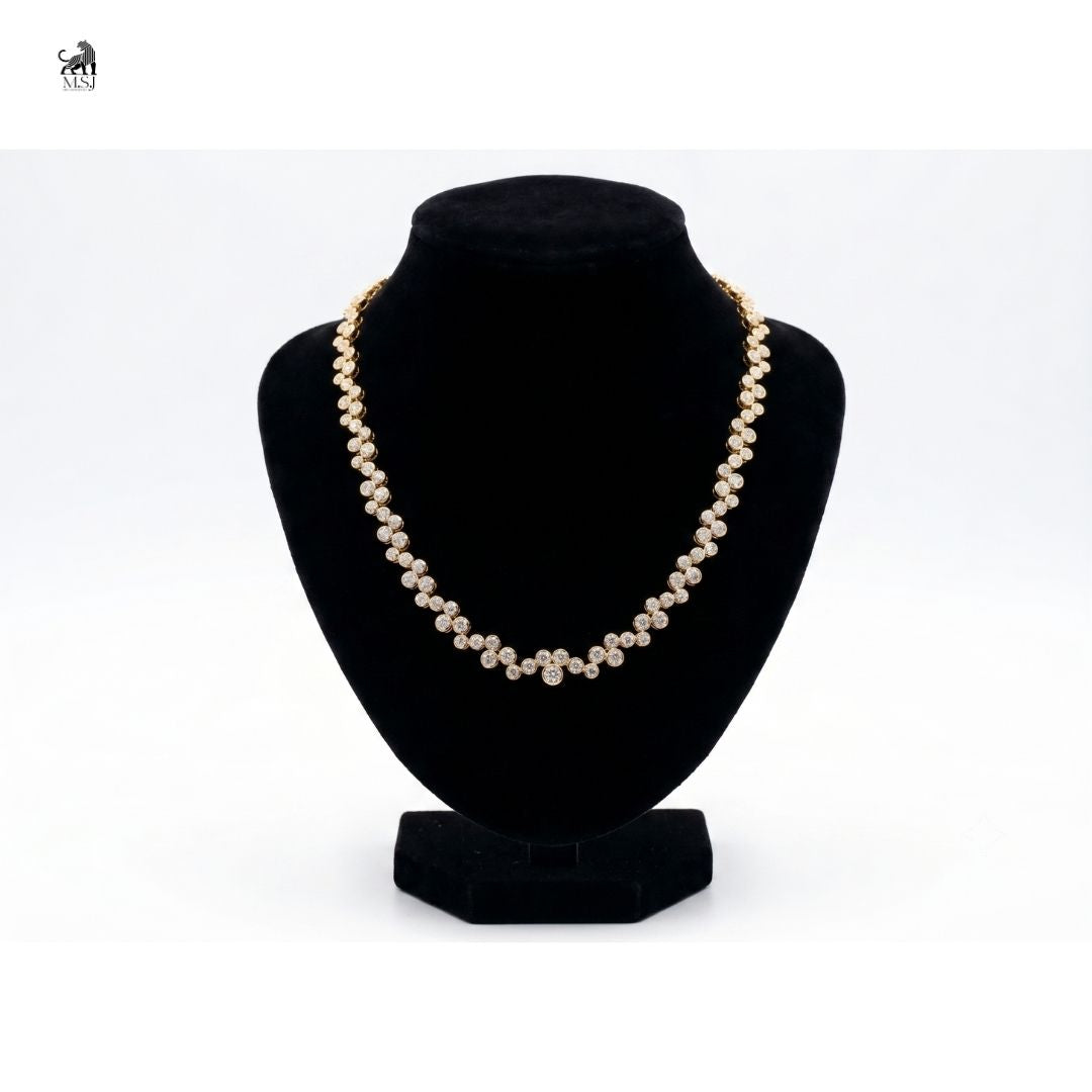 Elara Bloom Diamond Necklace in yellow gold