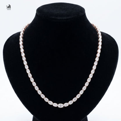 Élan Oval Diamond Riviera Necklace in rose gold