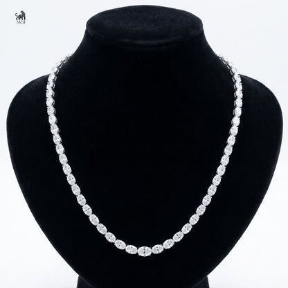 Élan Oval Diamond Riviera Necklace in white gold