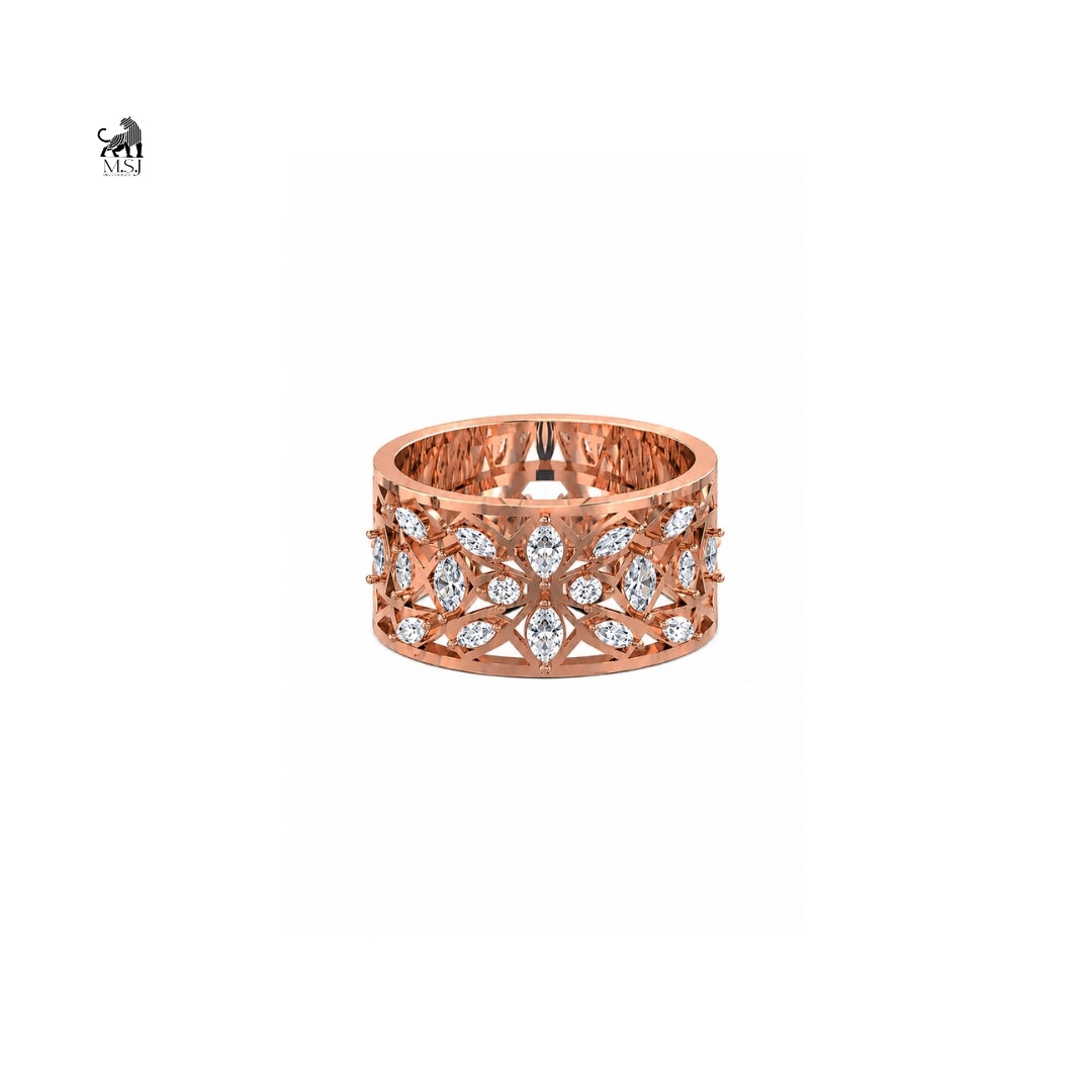 The Mosaic Heritage Band in rose gold