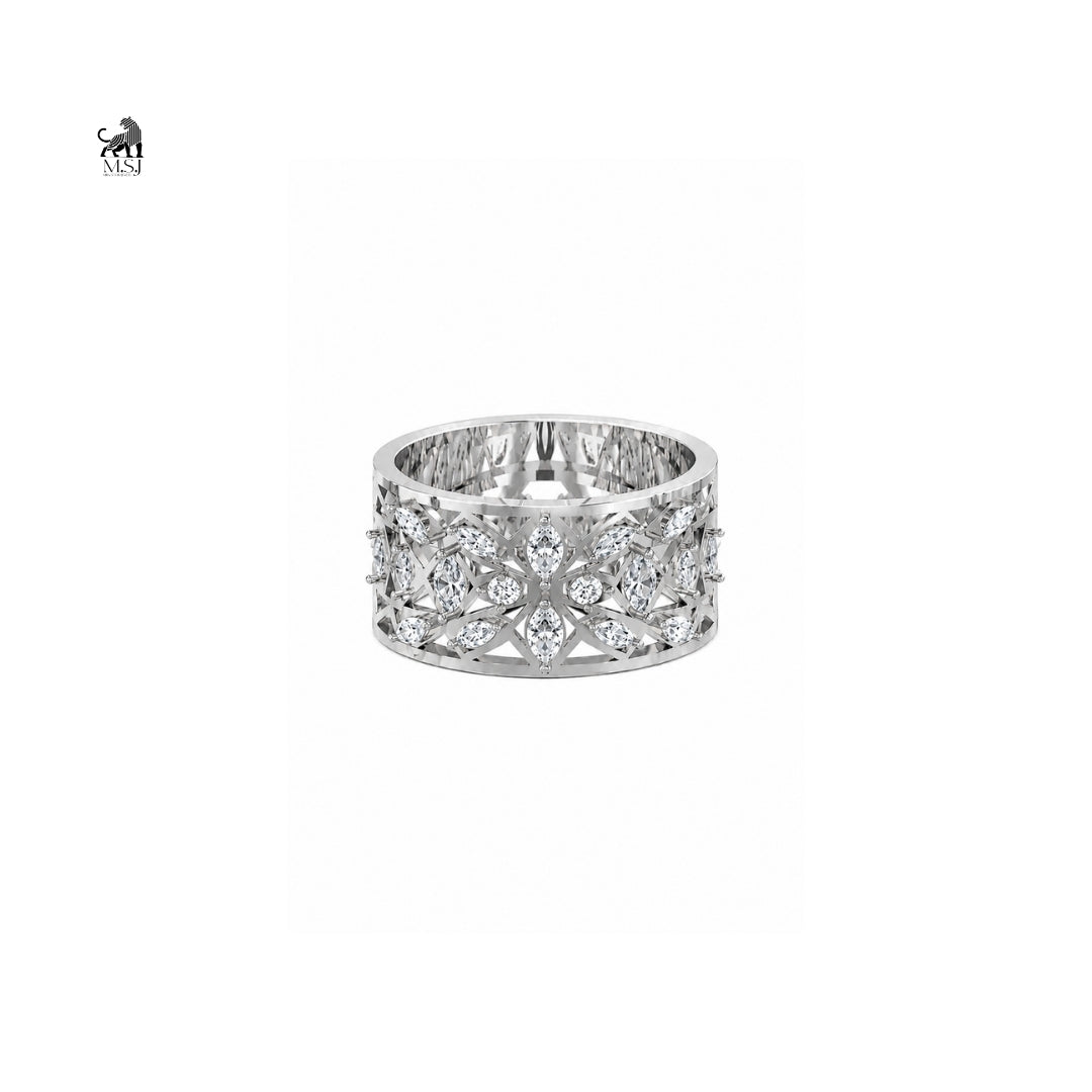 The Mosaic Heritage Band in white gold