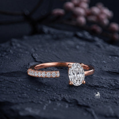 The Meridian Open Oval Ring - lab-grown diamond ring, styled product photo