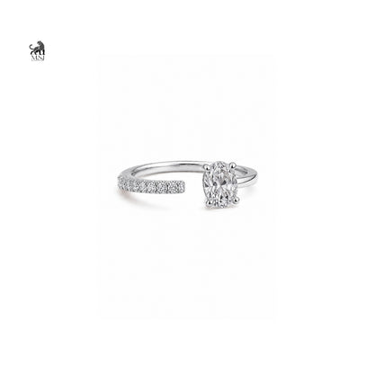 The Meridian Open Oval Ring in white gold
