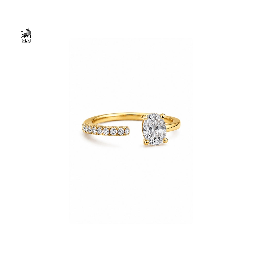 The Meridian Open Oval Ring in yellow gold