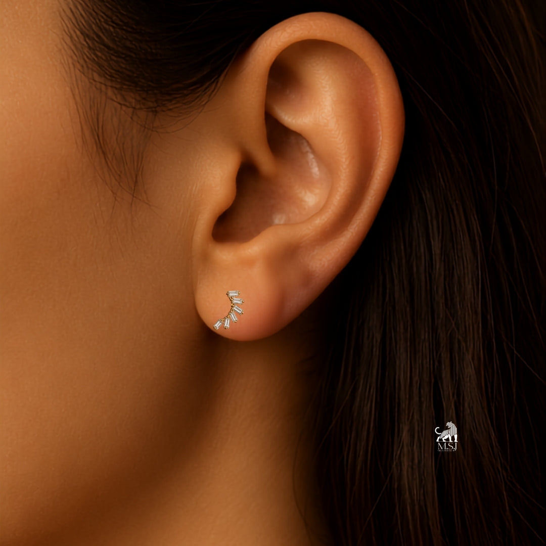 The Baguette Arc Studs