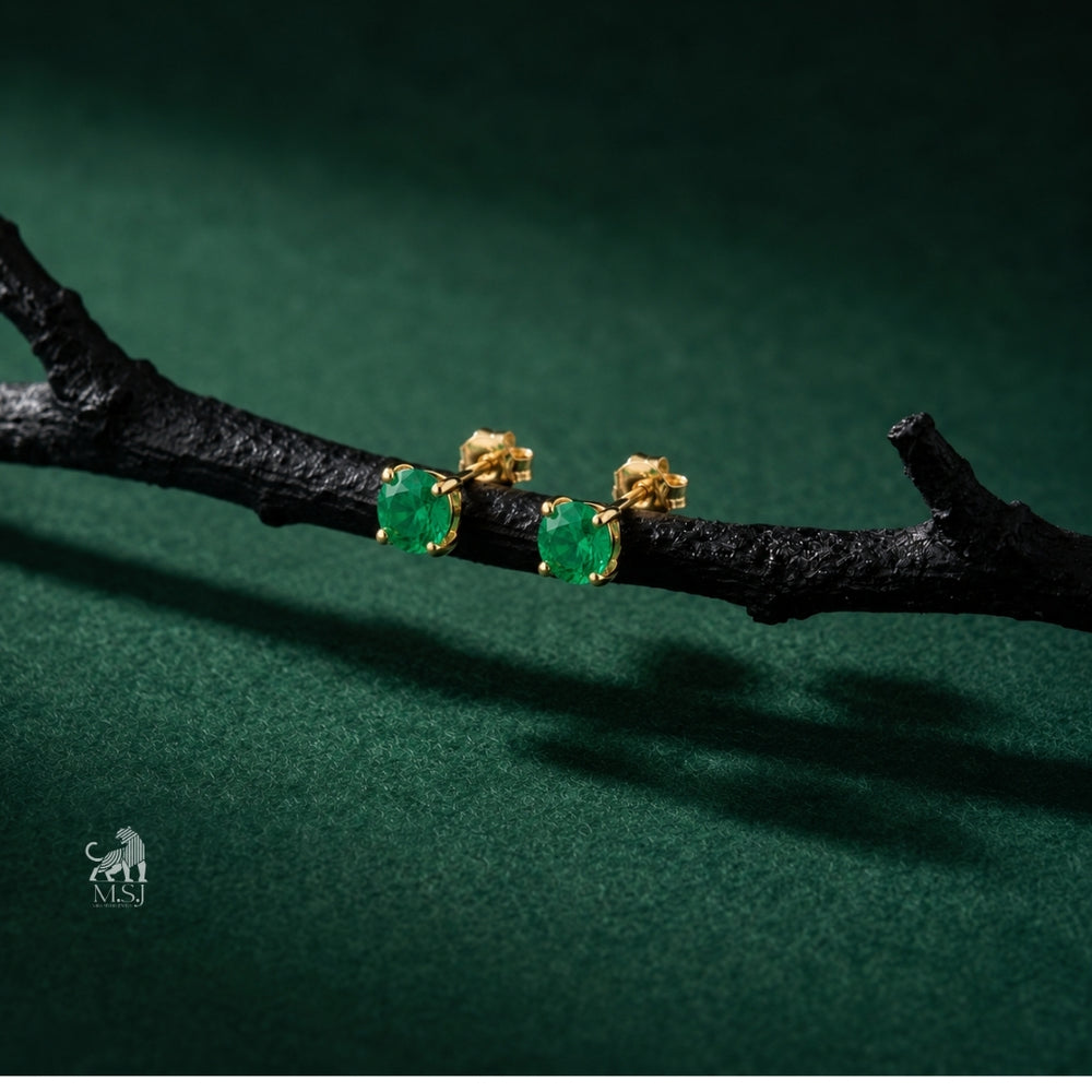 The Emerald Solitaire Studs