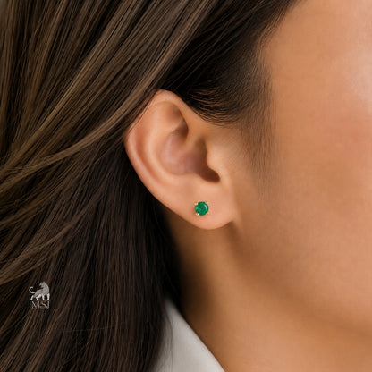 The Emerald Solitaire Studs