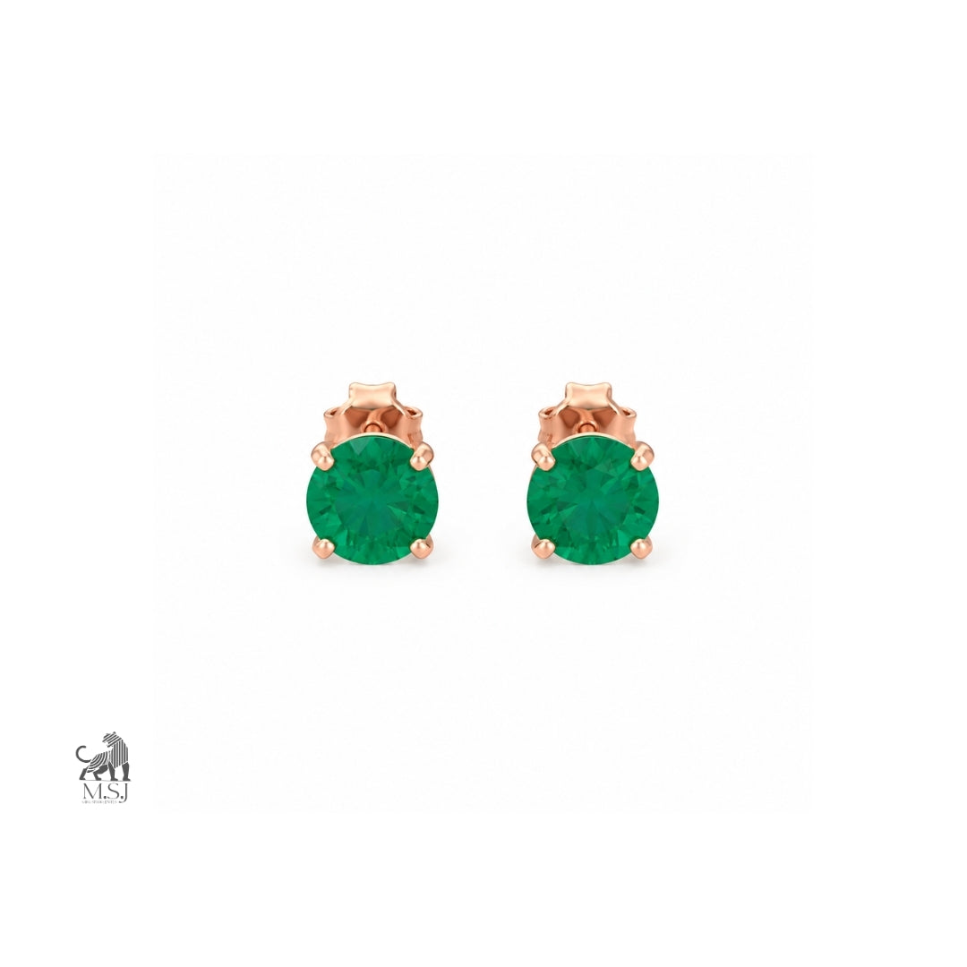 The Emerald Solitaire Studs