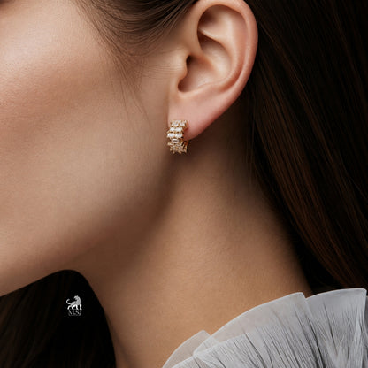The Grand Baguette Hoop Studs
