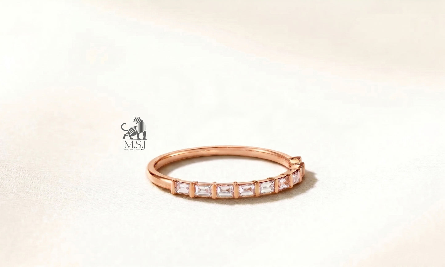 Octavia Emerald-Cut Diamond Band