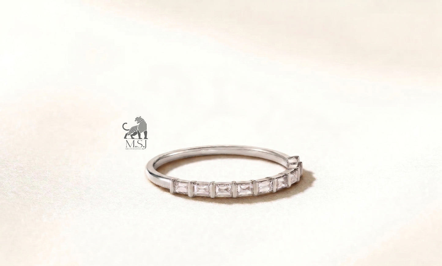 Octavia Emerald-Cut Diamond Band