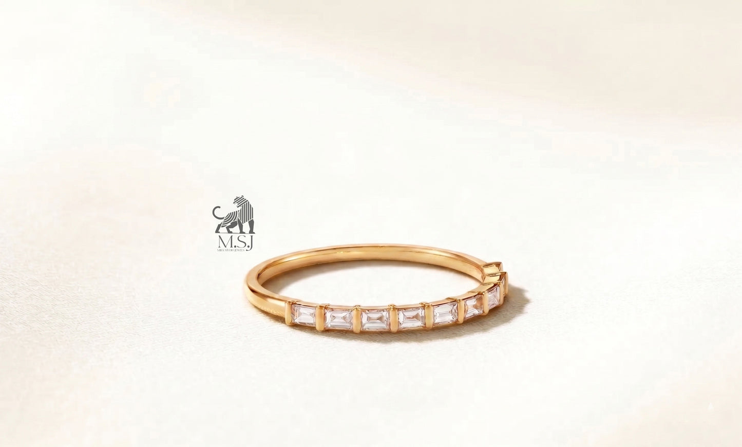 Octavia Emerald-Cut Diamond Band