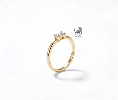 Astra Baguette Solitaire Ring