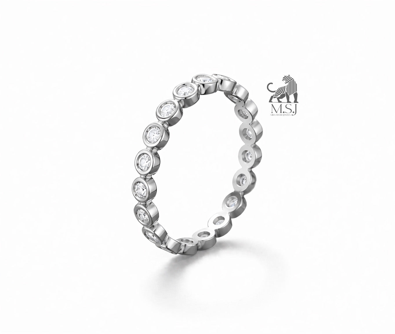 Luna Bezel Diamond Band