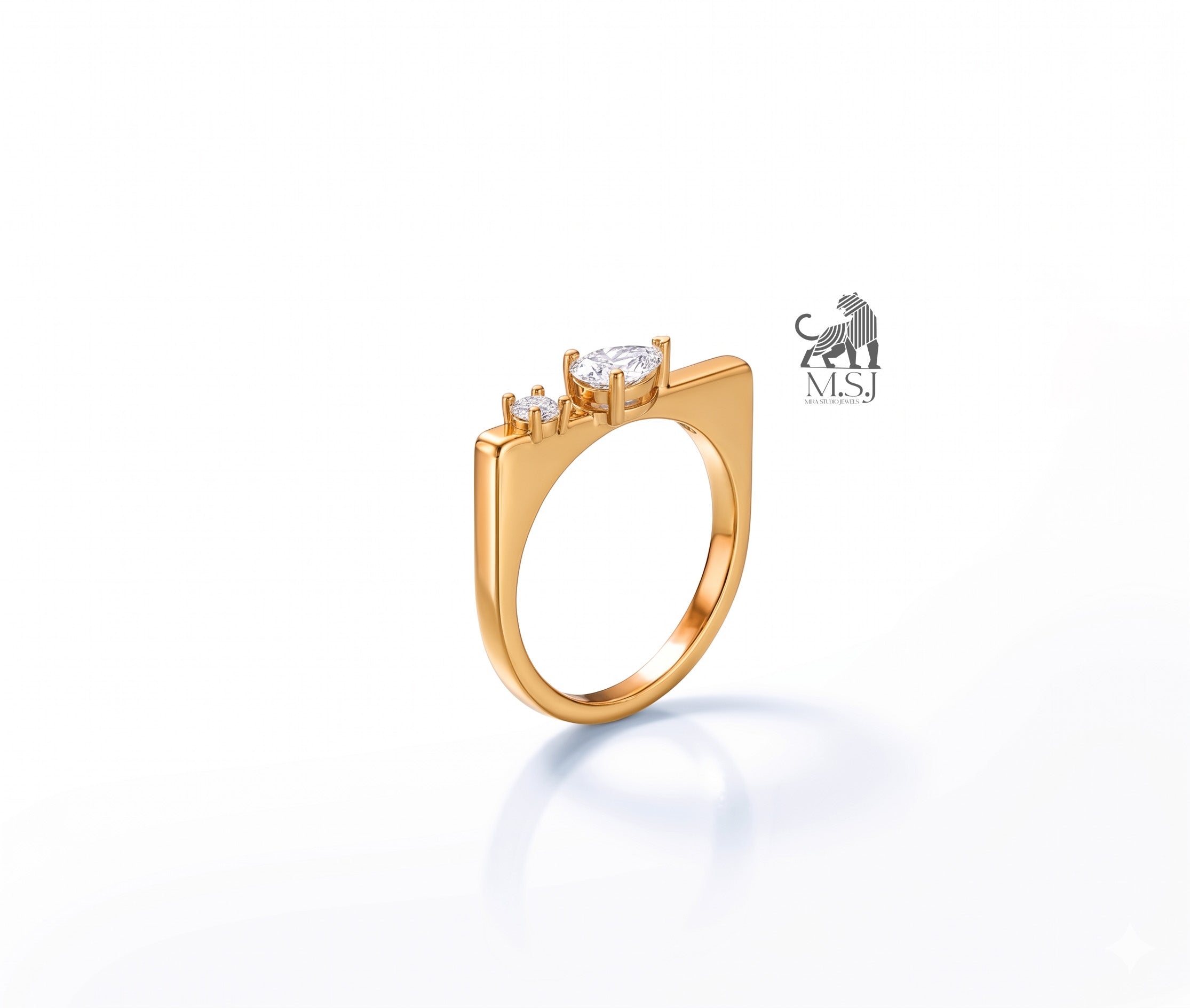 Marquise Diamond Three-Stone Ring