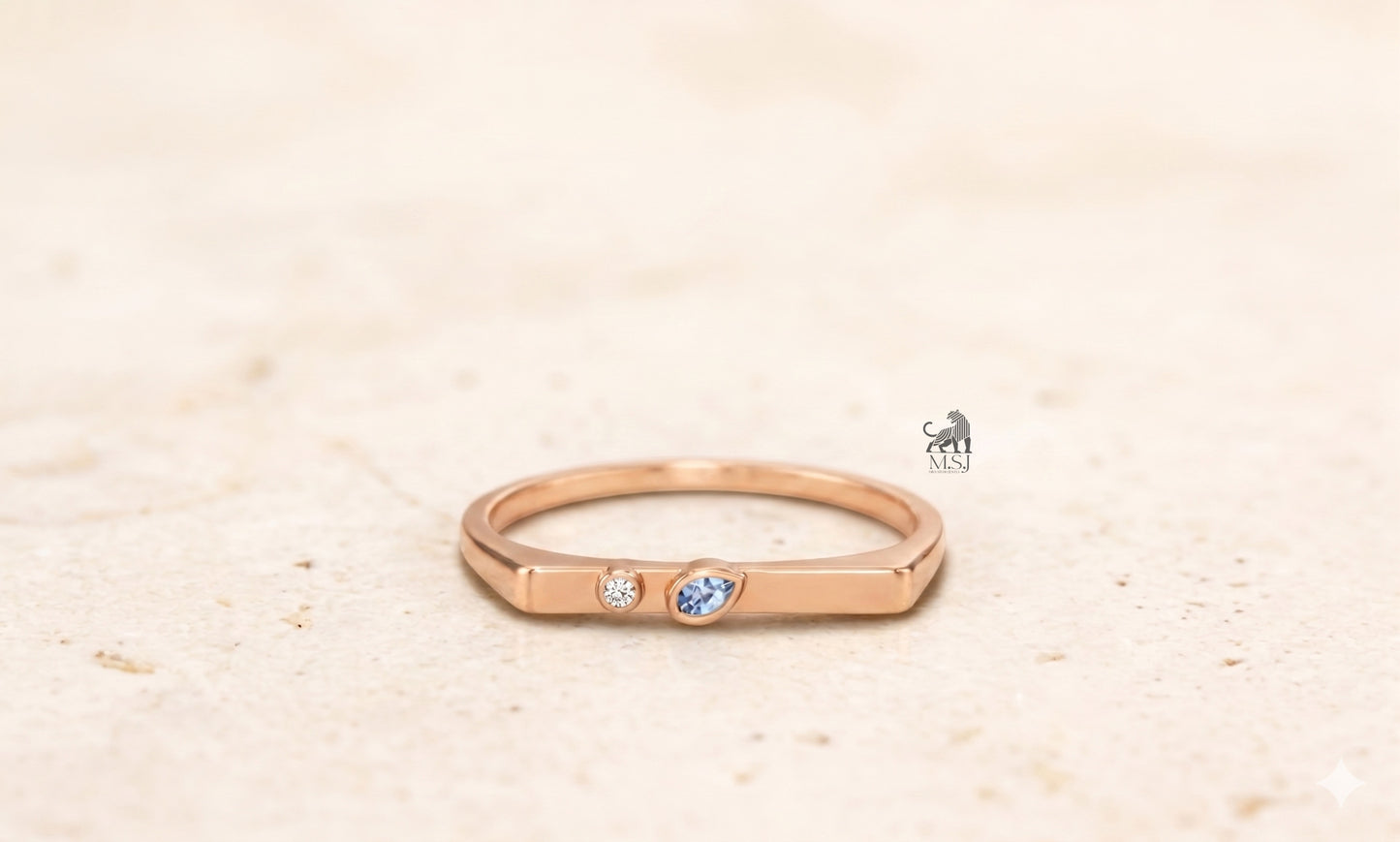 Petite Pear Diamond Ring
