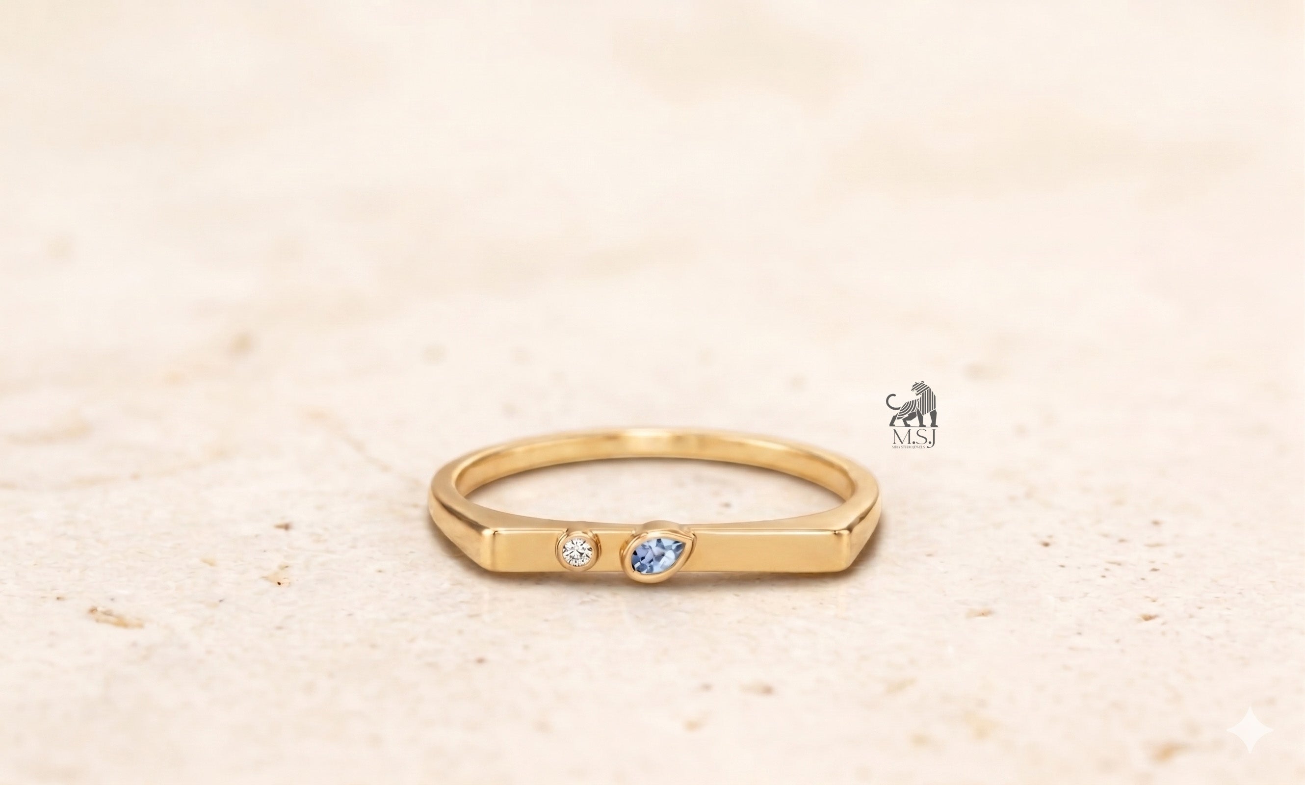 Petite Pear Diamond Ring