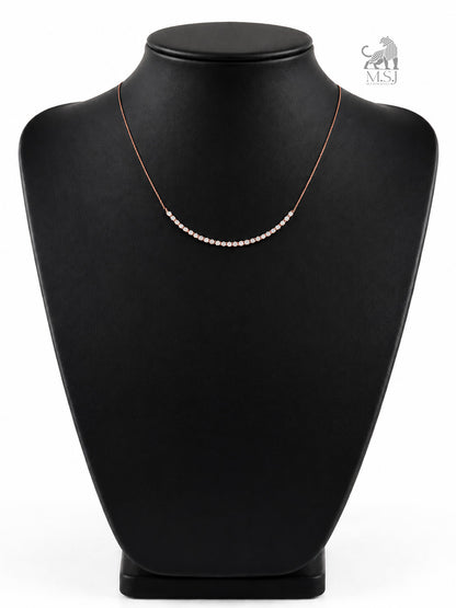 Curved Diamond Bar Necklace