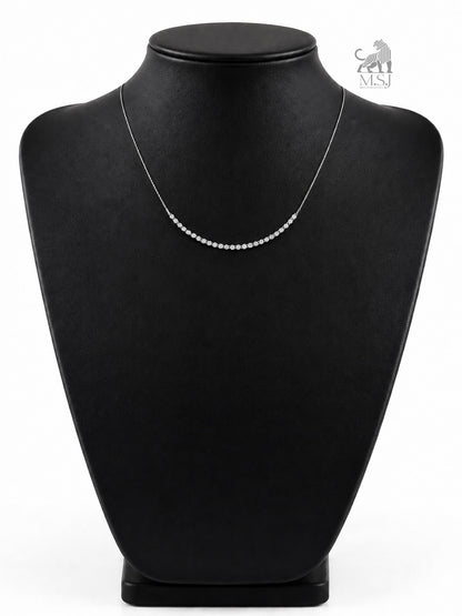 Curved Diamond Bar Necklace