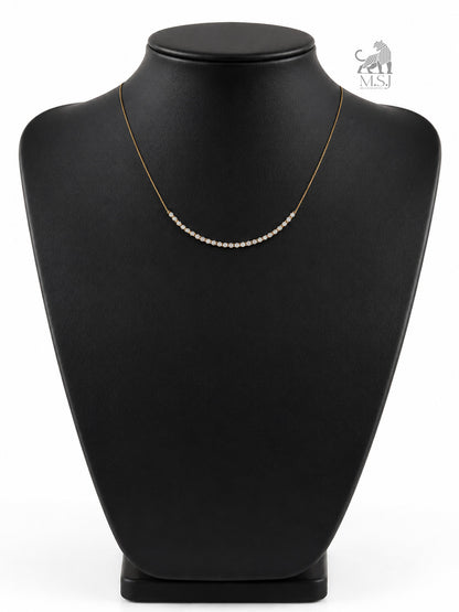 Curved Diamond Bar Necklace