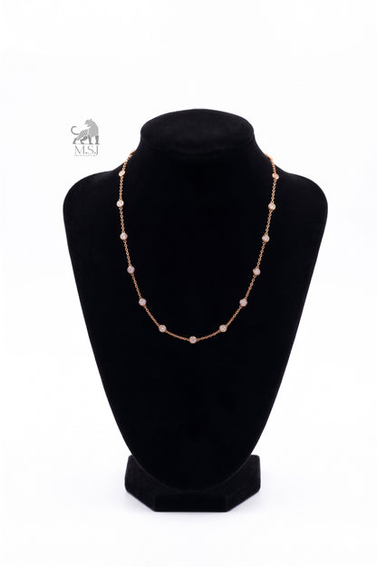 Bezel Set Diamond Station Necklace