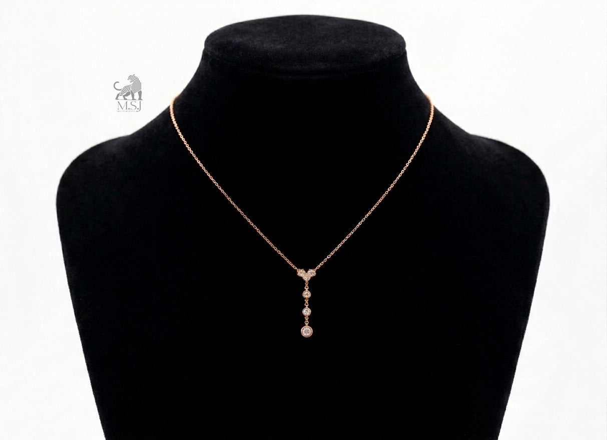 Diamond Drop Station Necklace