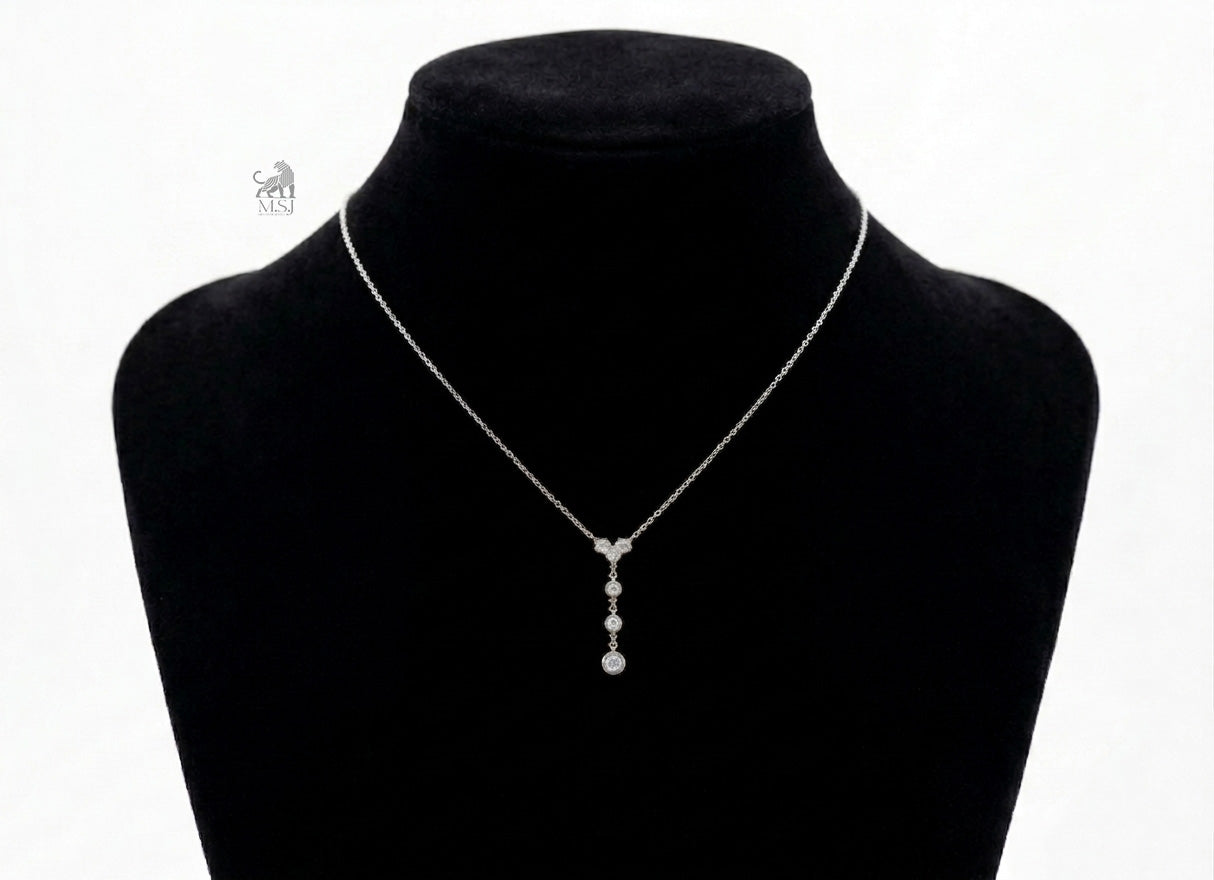 Diamond Drop Station Necklace