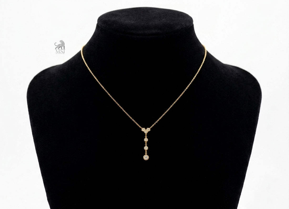 Diamond Drop Station Necklace