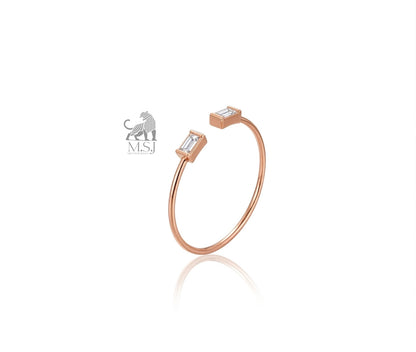 Aurora Twin Baguette Open Ring