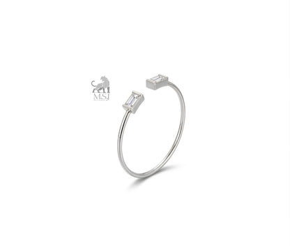 Aurora Twin Baguette Open Ring