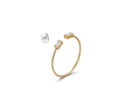 Aurora Twin Baguette Open Ring