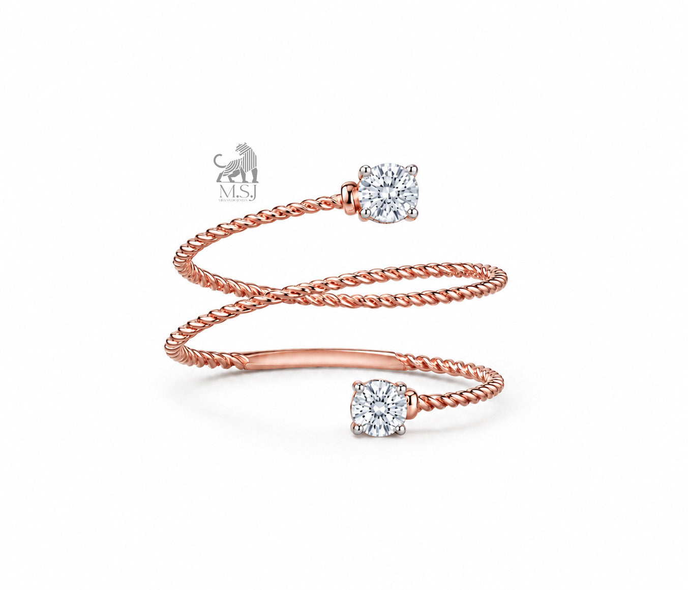 Aurelia Twisted Double Wrap Diamond Ring