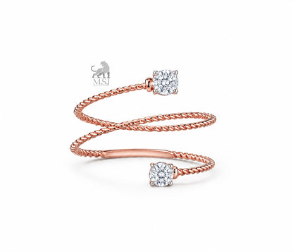 Aurelia Twisted Double Wrap Diamond Ring