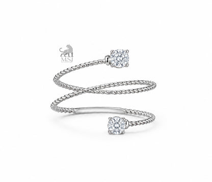 Aurelia Twisted Double Wrap Diamond Ring