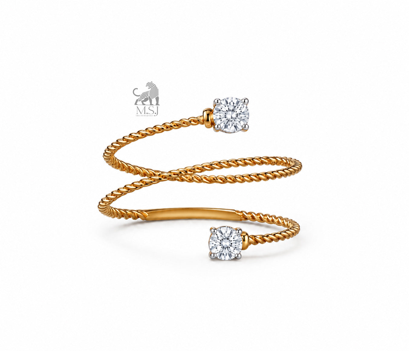 Aurelia Twisted Double Wrap Diamond Ring