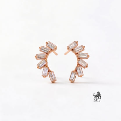 Celestial Baguette Diamond Ear Climbers