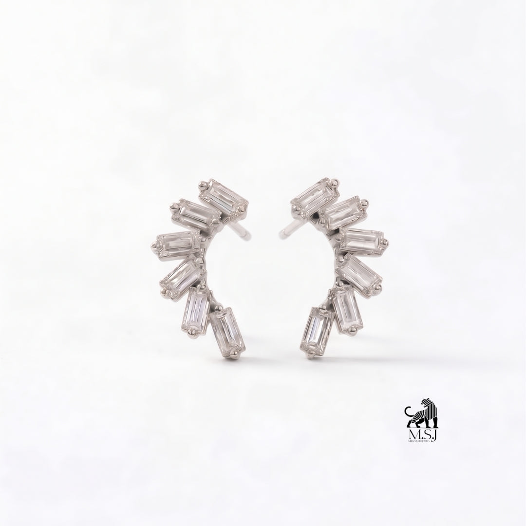 Celestial Baguette Diamond Ear Climbers