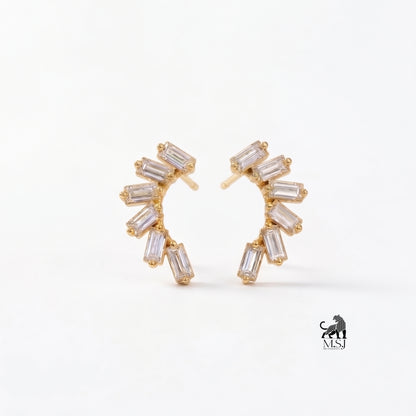 Celestial Baguette Diamond Ear Climbers