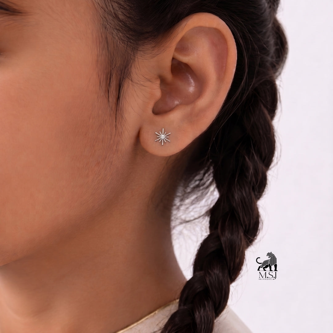 Celeste Starburst Diamond Stud Earrings