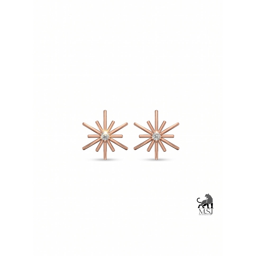 Celeste Starburst Diamond Stud Earrings