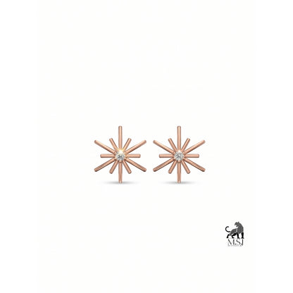 Celeste Starburst Diamond Stud Earrings