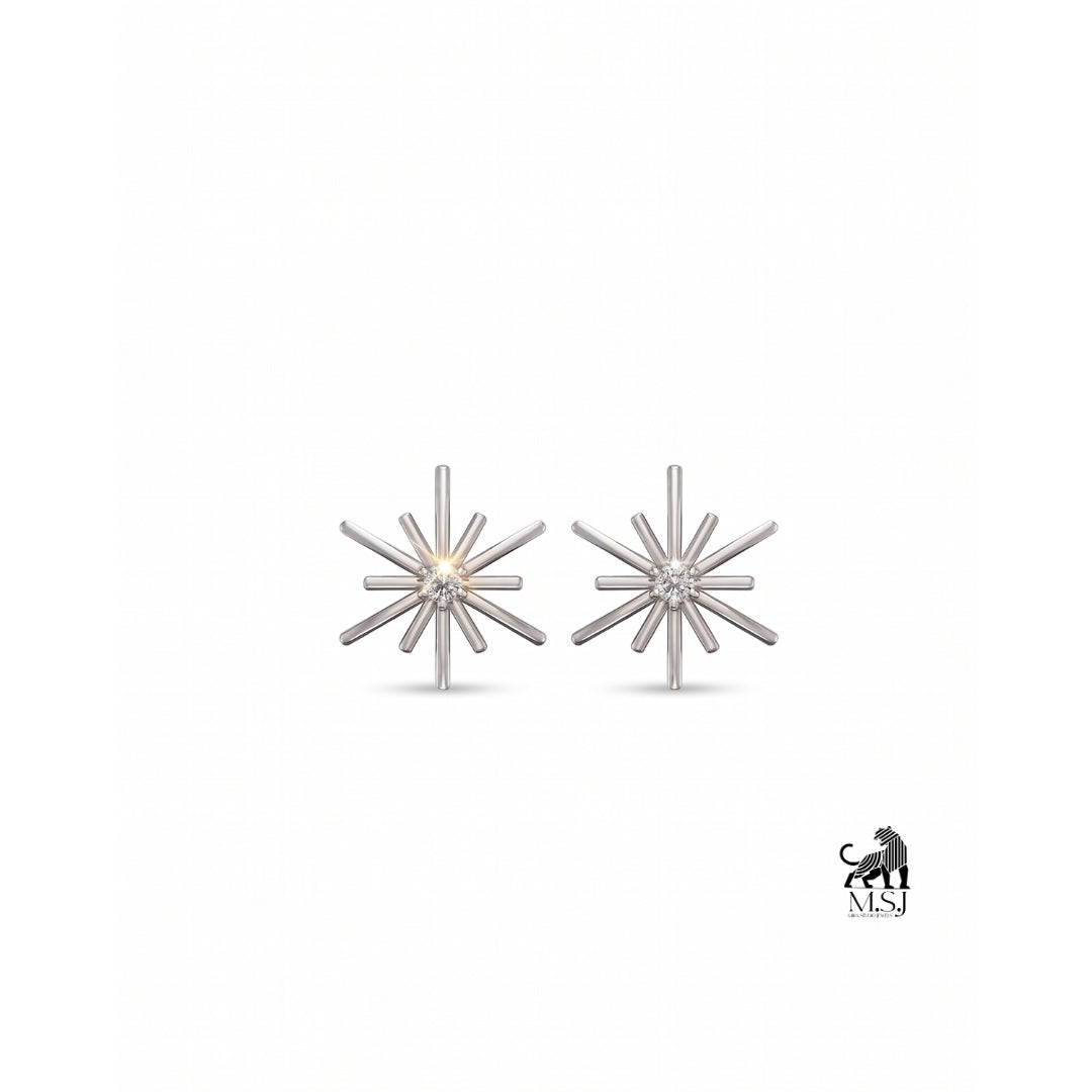 Celeste Starburst Diamond Stud Earrings