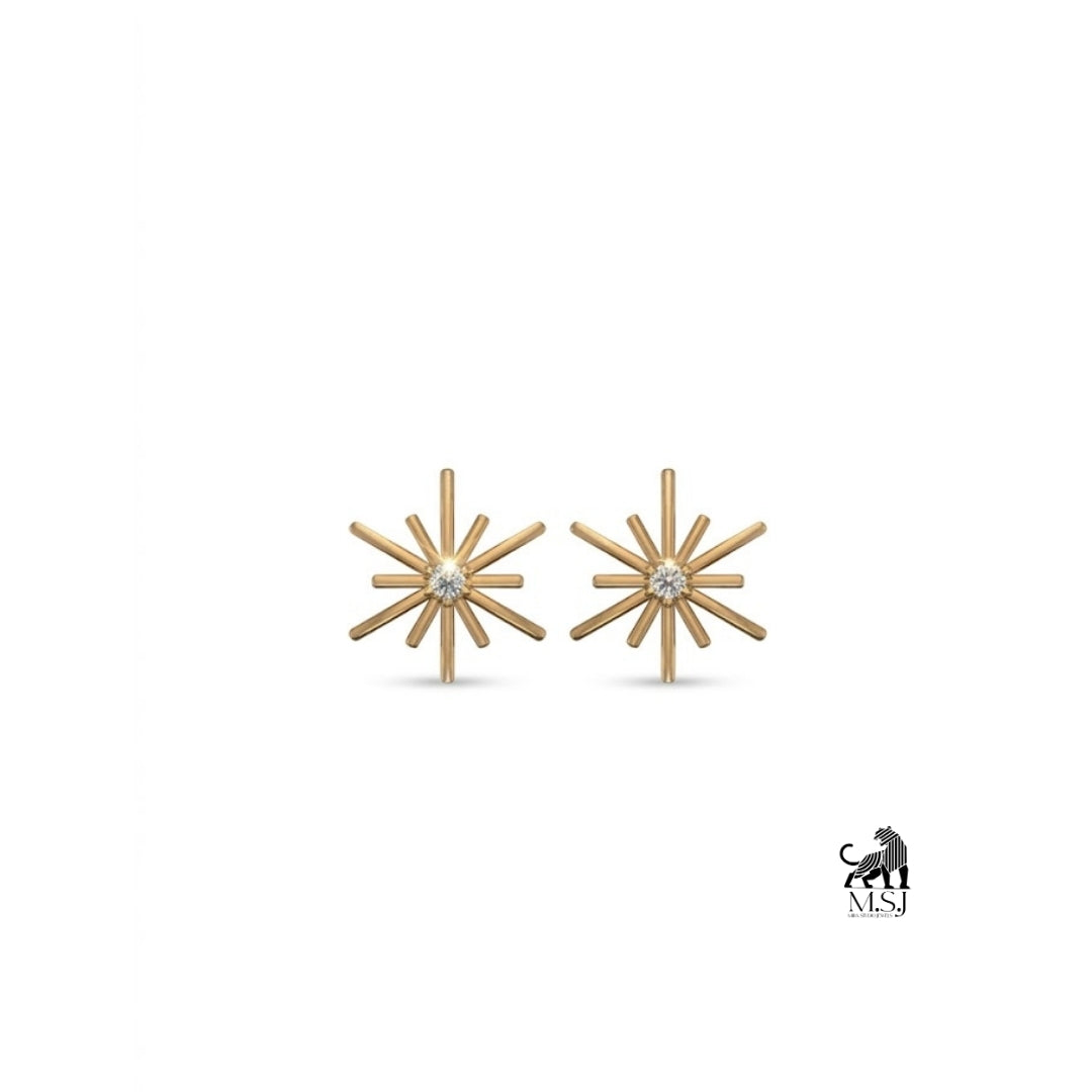 Celeste Starburst Diamond Stud Earrings