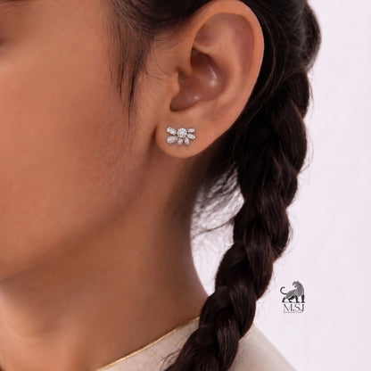 Celestial Bloom Diamond Statement Stud Earrings