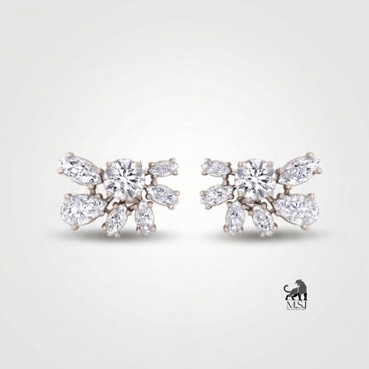 Celestial Bloom Diamond Statement Stud Earrings