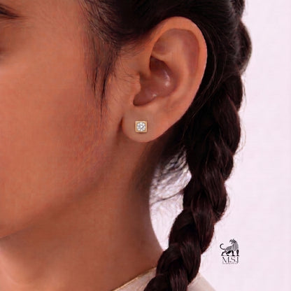 Personalized Diamond Initial Stud Earrings