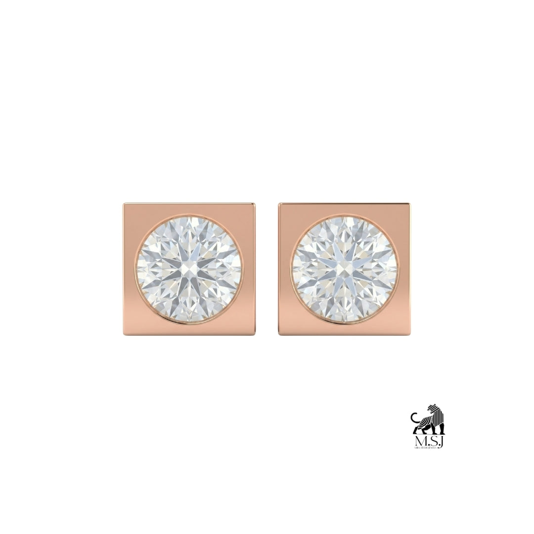 Personalized Diamond Initial Stud Earrings